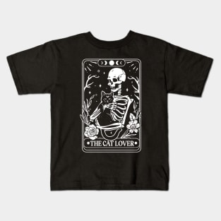 The cat lover tarot, Shirt, Skeleton Tarot Card Shirt, Tarot flower skull shirt, Flower Skull Shirt, Tarot Card Lover Shirt, Skeleton Kids T-Shirt